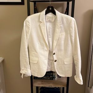 J Crew white linen blazer